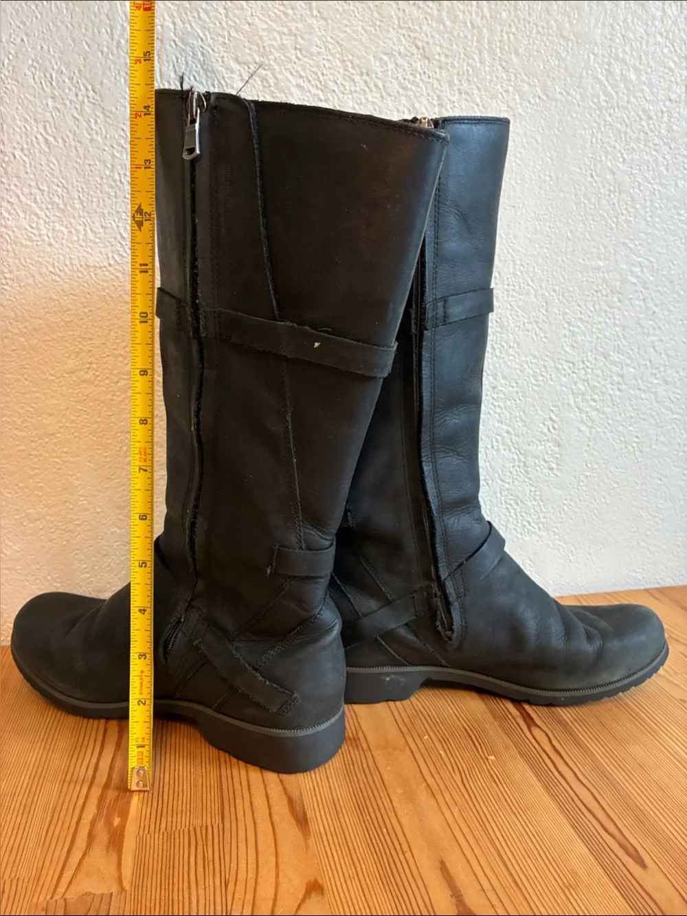Black Teva Waterproof Leather Knee-High Women's Boots